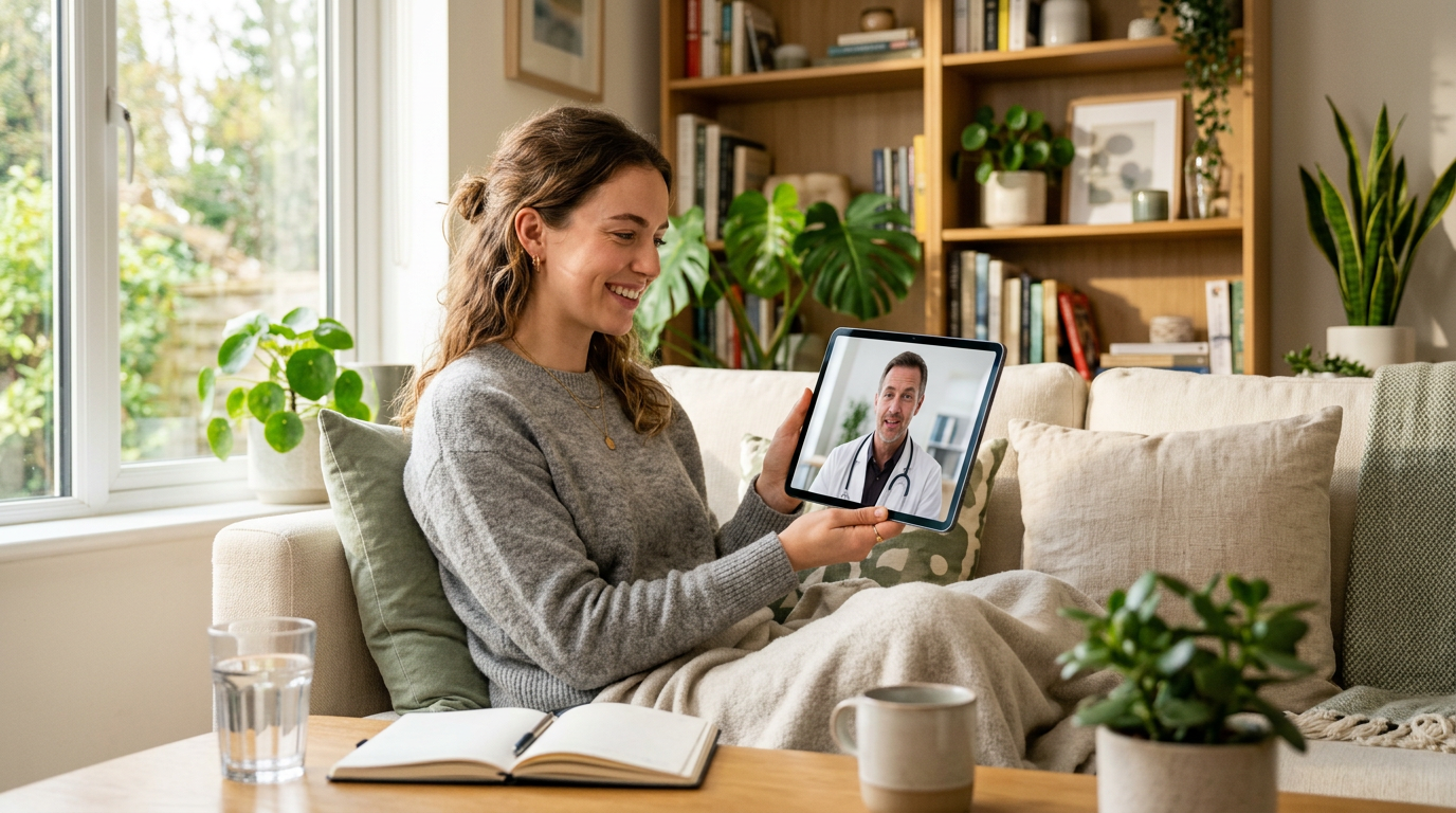 Laptop and smartphone ready for a virtual health visit